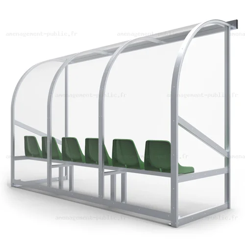 Abri de touche monobloc 6 sièges baquet 